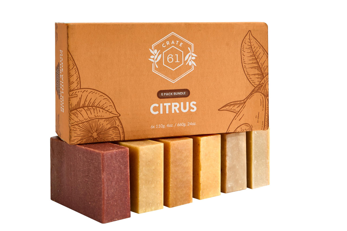 Crate 61 Organics Citrus bar soap individual close-up