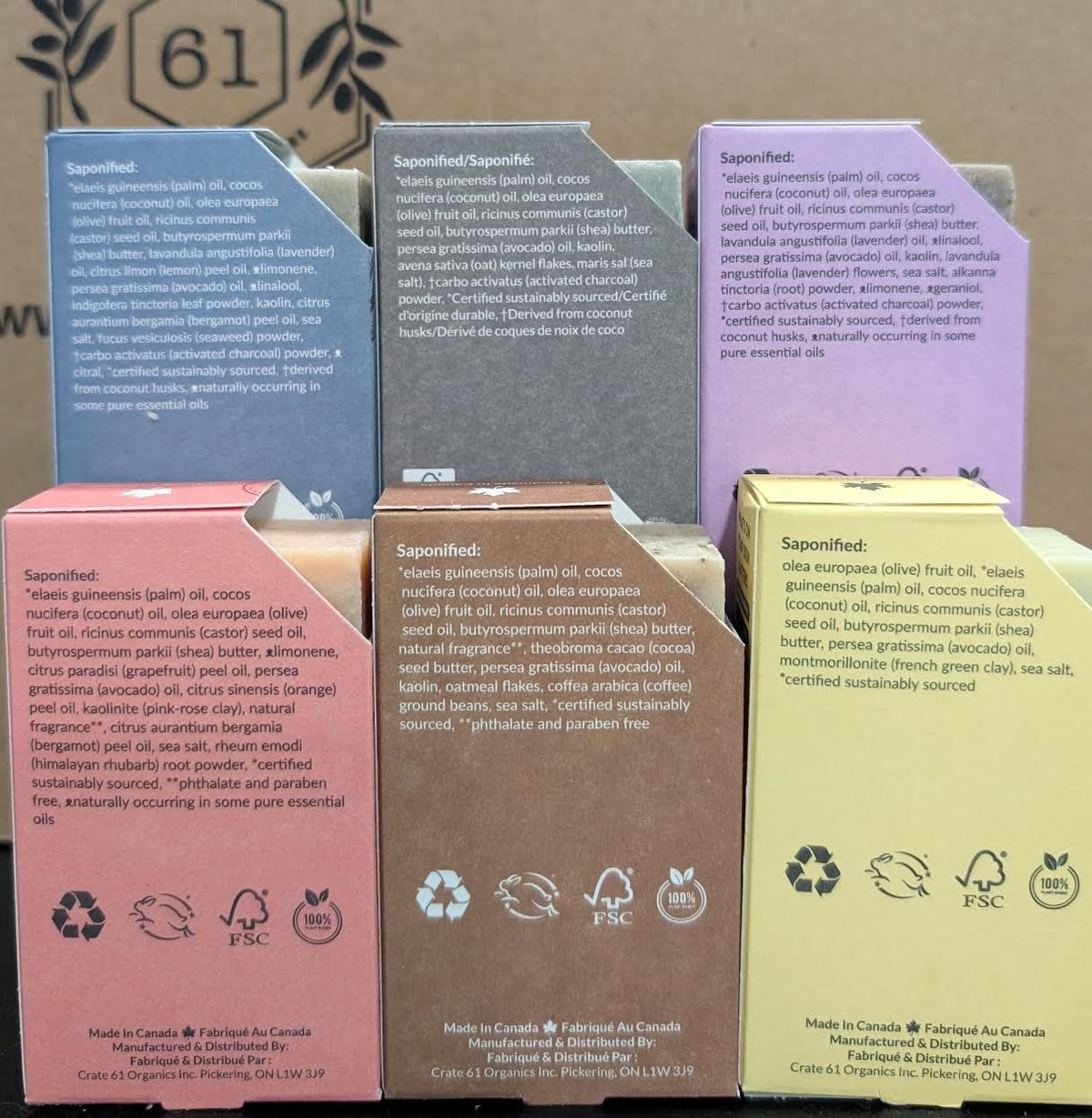 Crate 61 Organics Citrus bar soap stacked view