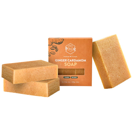 Crate 61 Organics Ginger Cardamom Soap 3 pack front view