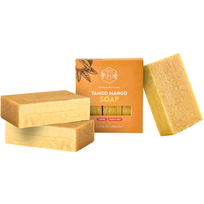 Crate 61 Organics Handmade Bar Soap 3 Pack with Mango scent front view