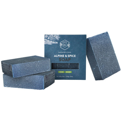 Crate 61 Organics Handmade Natural Bar Soap 3 Pack Alpine & Spice front view