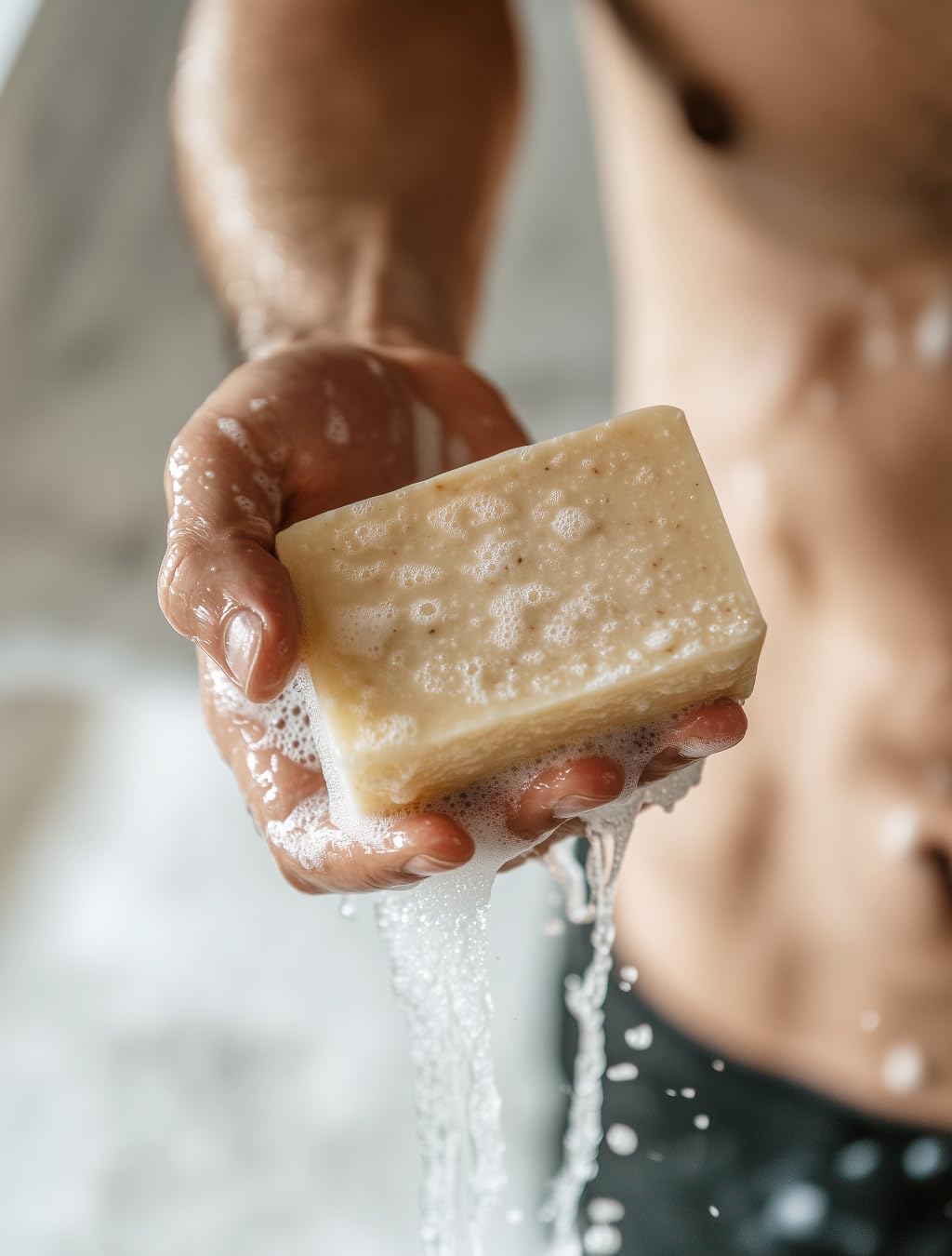 Crate 61 Organics Handmade Soap displayed with natural elements