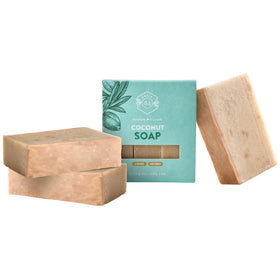 Crate 61 Organics Handmade Vegan Natural Bar Soap 3 Pack Coconut front view