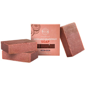 Crate 61 Organics Natural Bar Soap 3 Pack Avocado Grapefruit front view