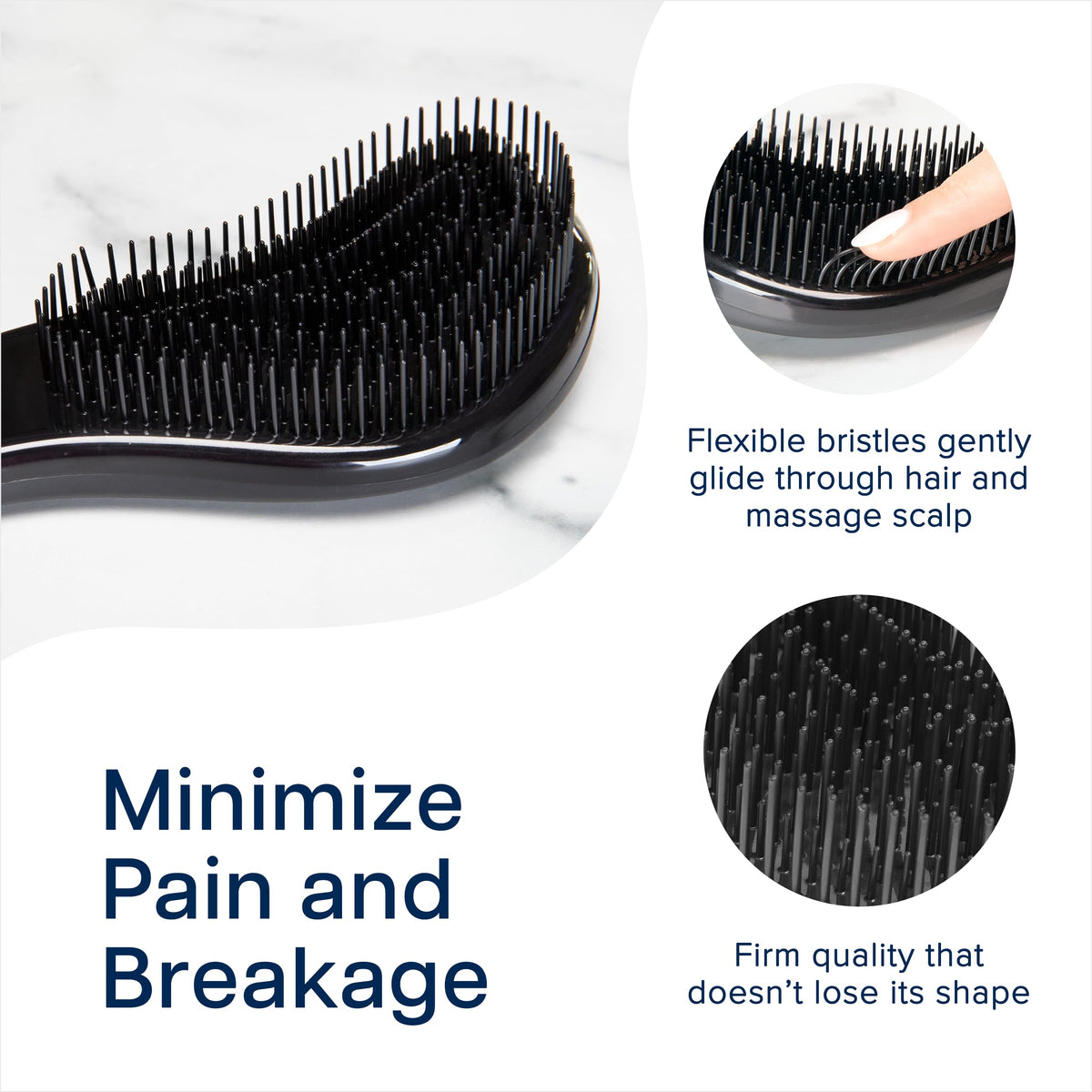 Crave Naturals Glide Thru Detangling Brush close-up of bristles