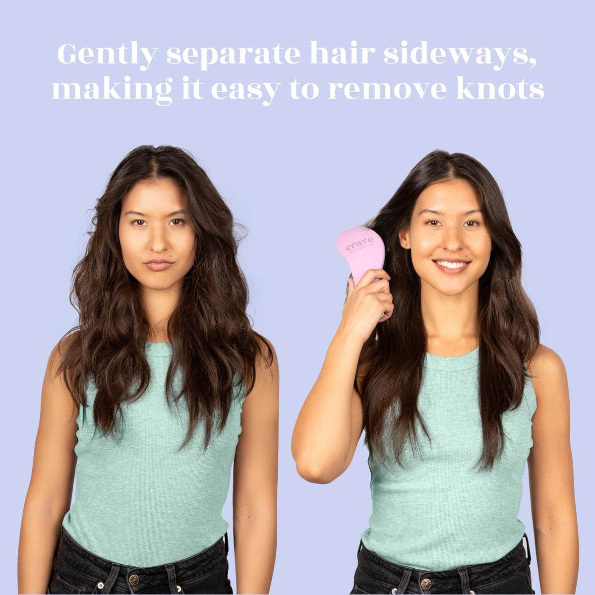 Crave Naturals Glide Thru Detangling Brush showing bristle design