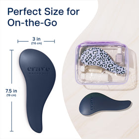 Crave Naturals Glide Thru Detangling Hair Brush on a bathroom counter