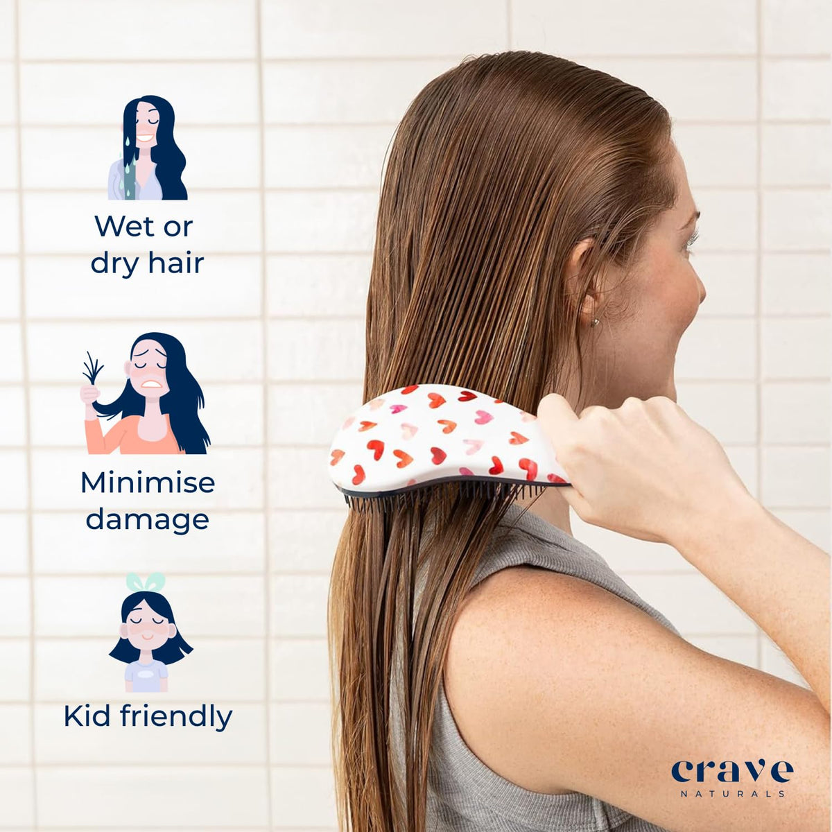Crave Naturals Glide Thru Detangling Hair Brush with packaging