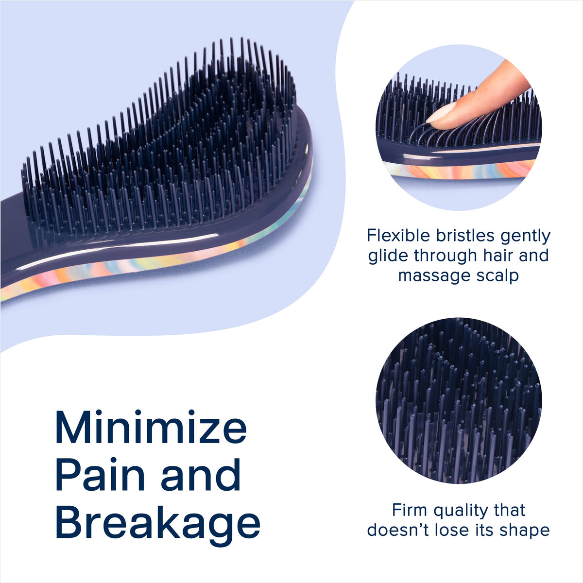 Crave Naturals Glide Thru Hair Brush back view highlighting ergonomic grip