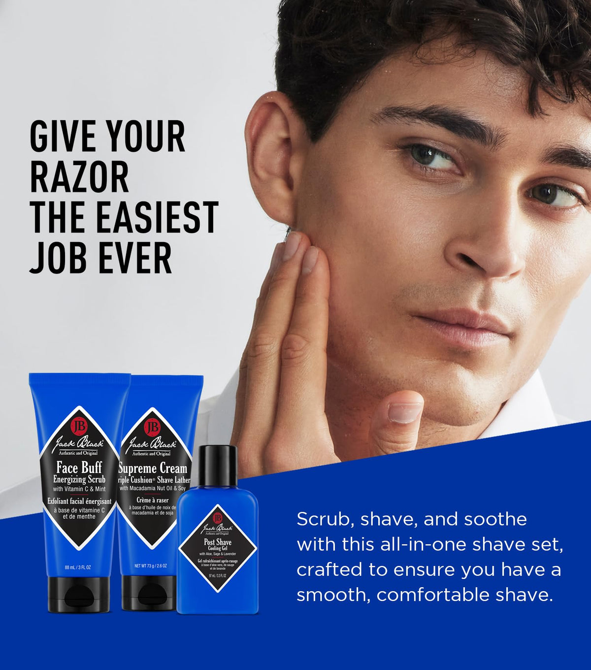 Cream Triple Cushion Shave Lather container