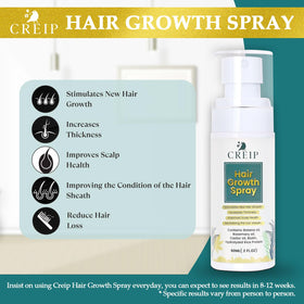 Creip Natural Hair Growth Oil Spray application demonstration