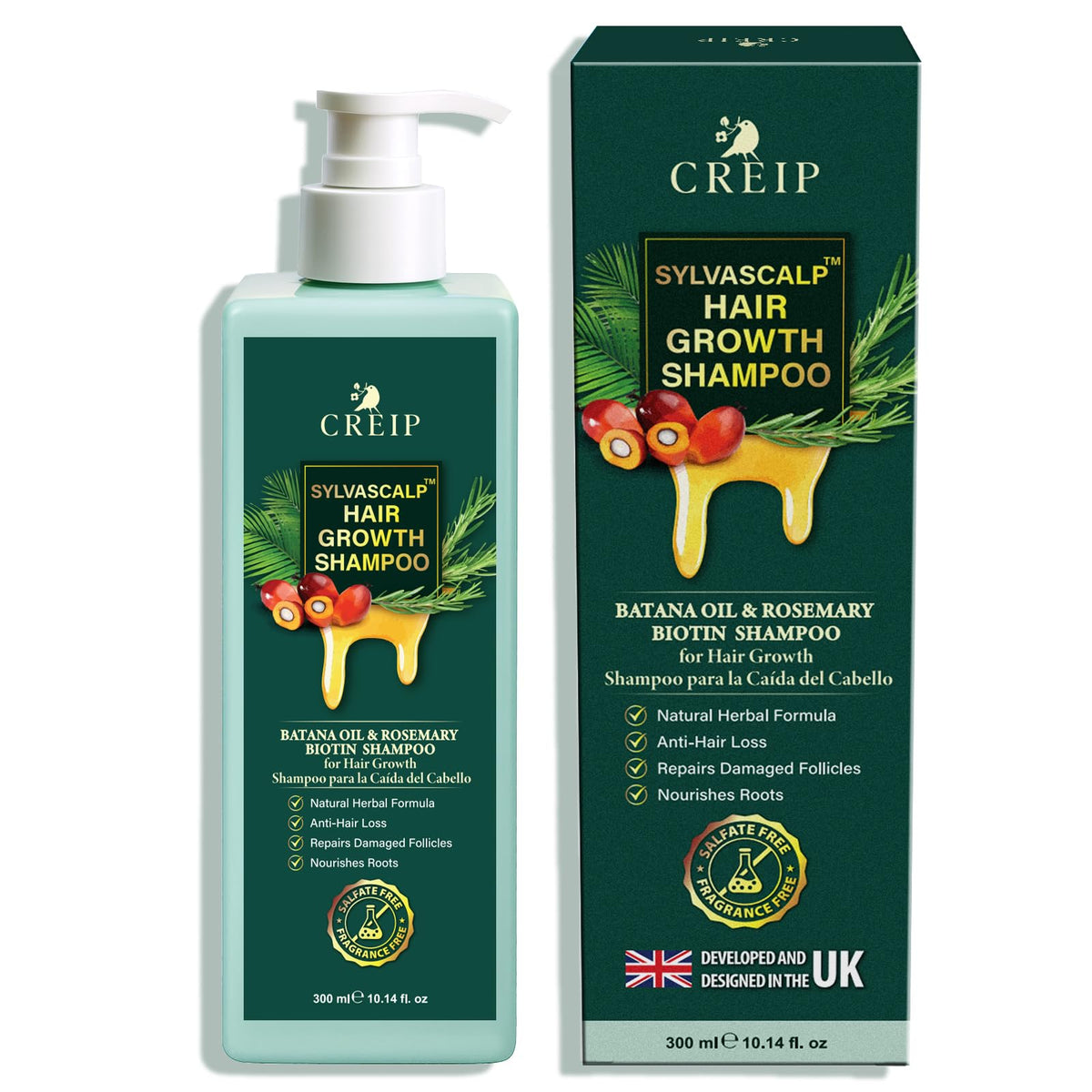 Creip Rosemary & Batana Oil Hair Growth Shampoo front view