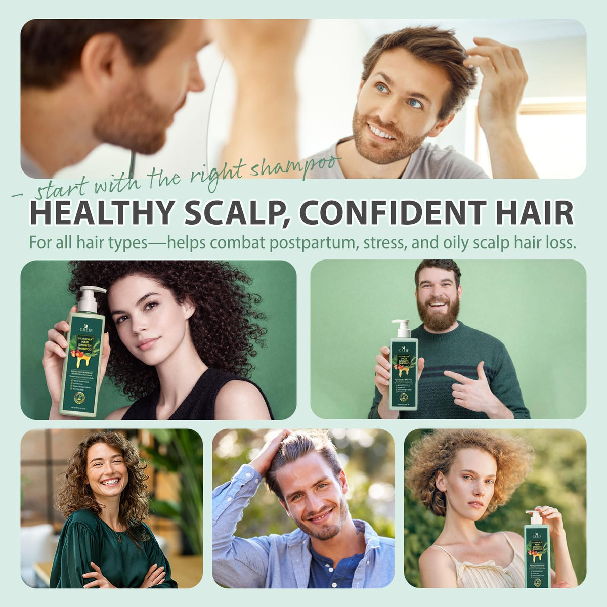 Creip Rosemary & Batana Oil Hair Growth Shampoo label close-up