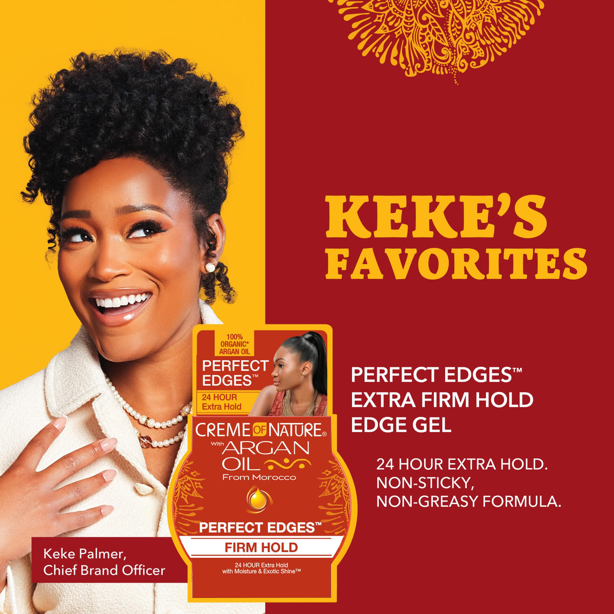 Creme of Nature Perfect Edges Gel applied on hair edges