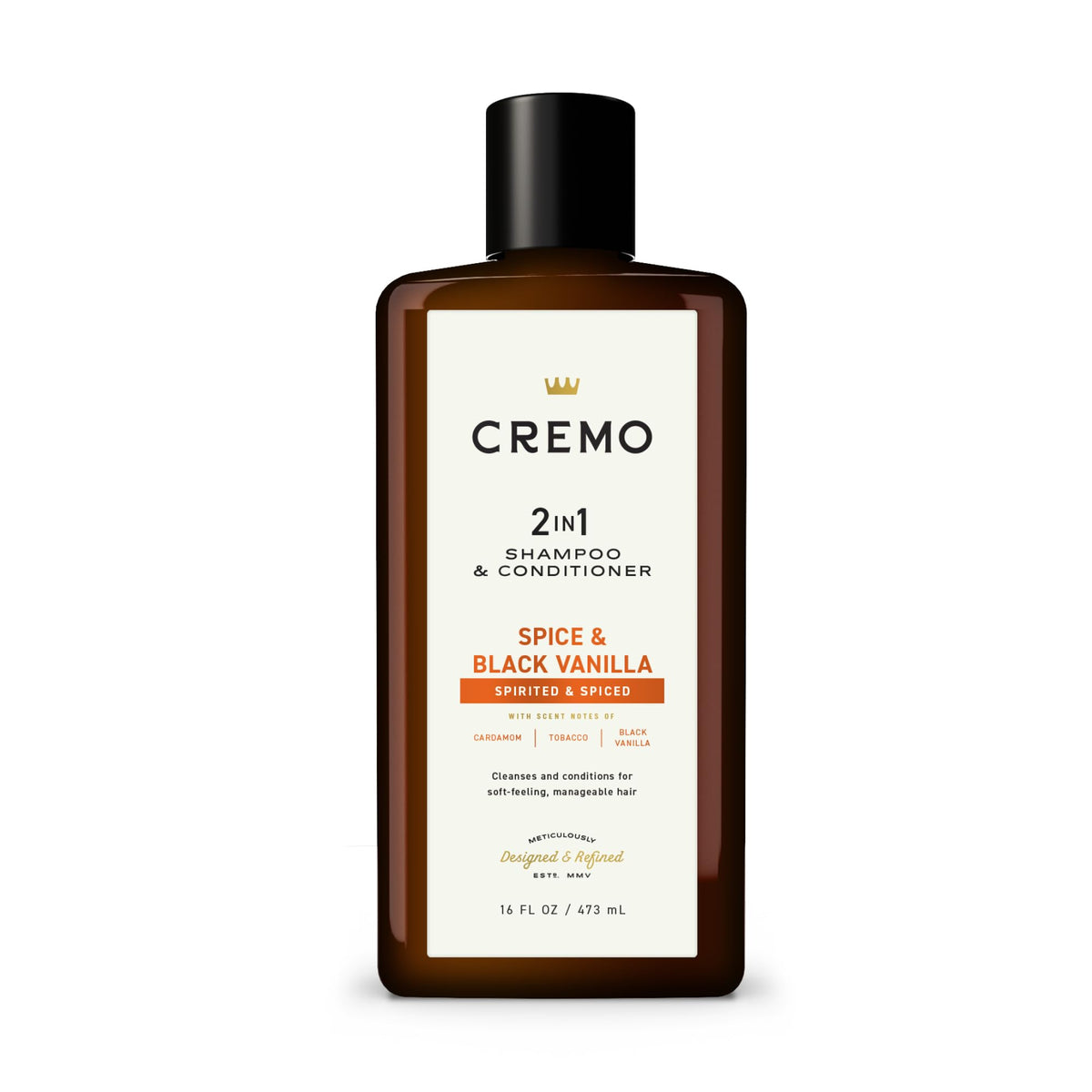 Cremo 2-in-1 Shampoo & Conditioner Spice & Black Vanilla front view