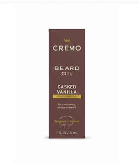 Cremo Beard Oil 1 fl oz lifestyle scene with grooming tools