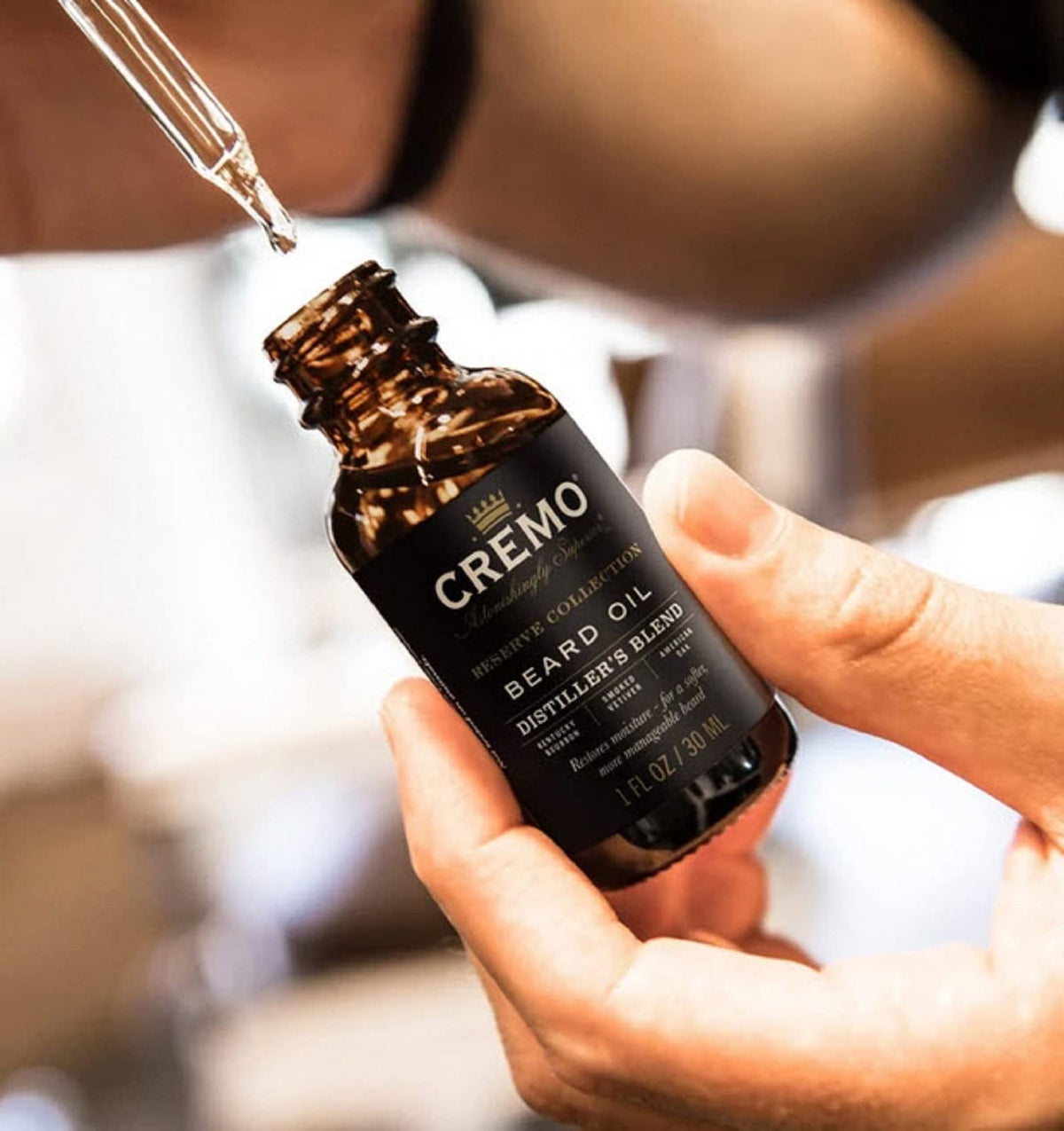 Cremo Beard Oil Distiller's Blend 1 fl oz back view