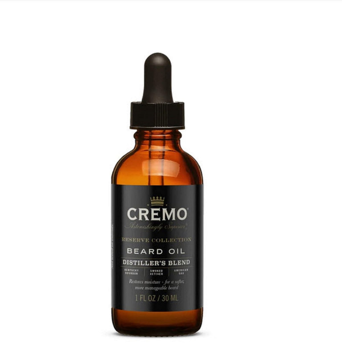 Cremo Beard Oil Distiller's Blend 1 fl oz front view