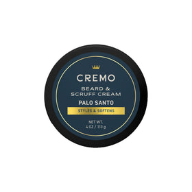 Cremo Beard & Scruff Cream 4 oz front view with Palo Santo scent