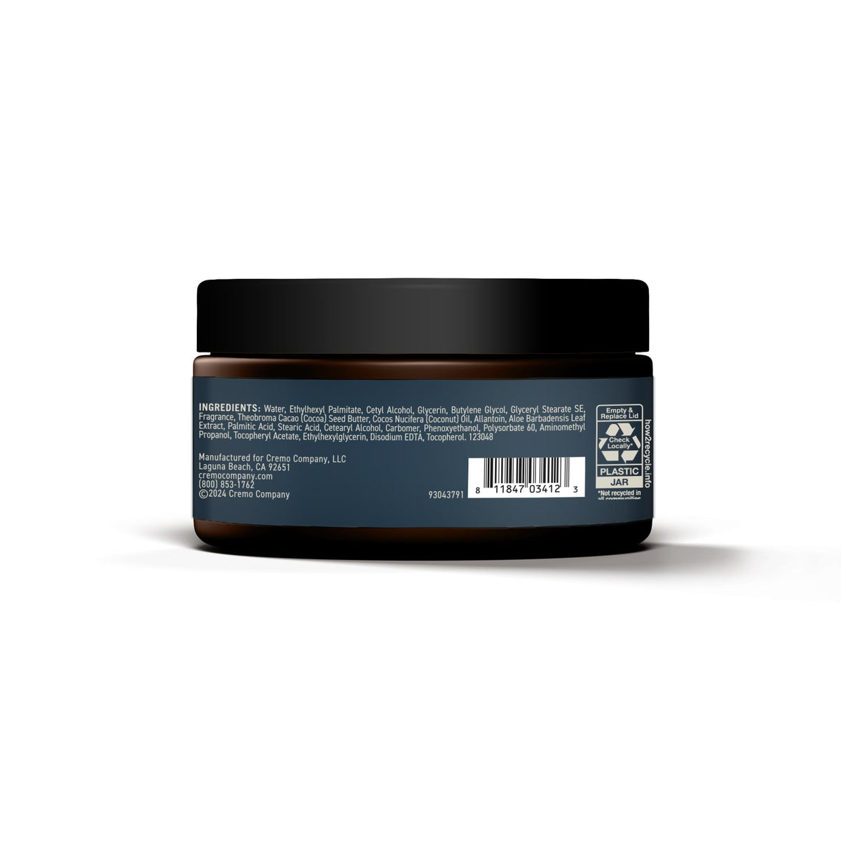Cremo Beard & Scruff Cream 4 oz with ingredients list
