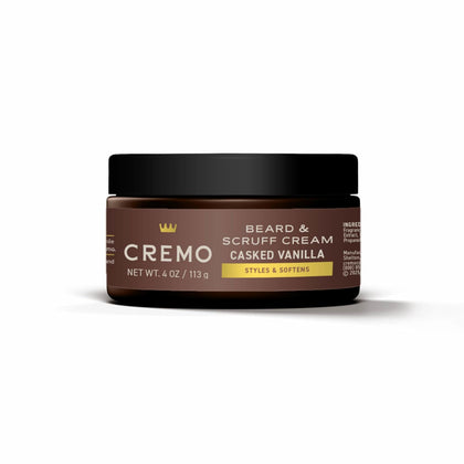 Cremo Beard & Scruff Cream Casked Vanilla 4 oz front view