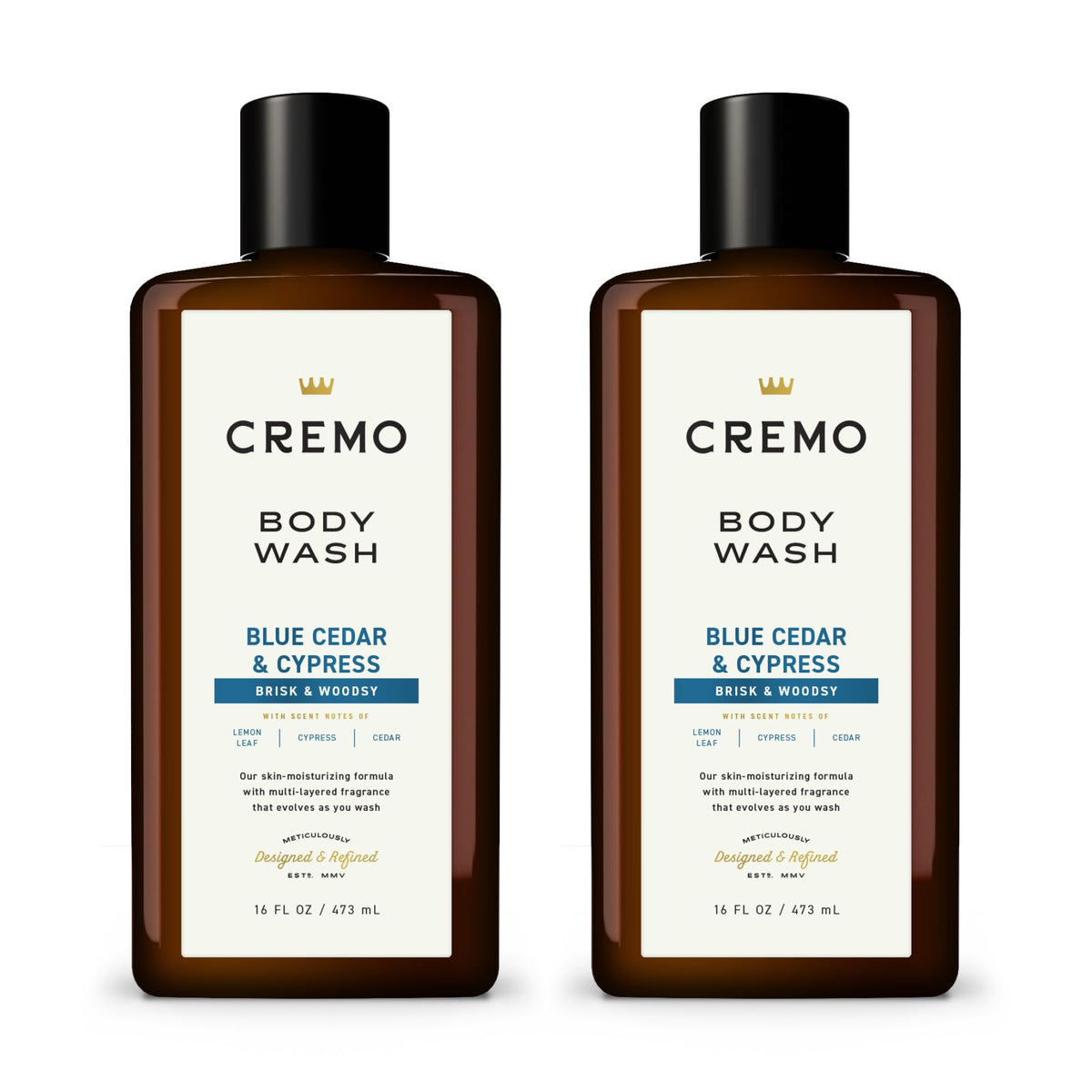 Cremo Blue Cedar & Cypress Body Wash 16 Fl Oz front view
