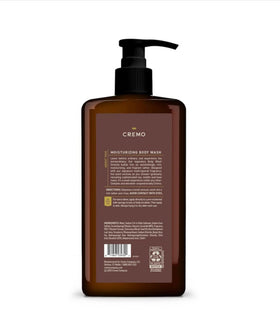 Cremo Casked Vanilla Body Wash with shower accessories