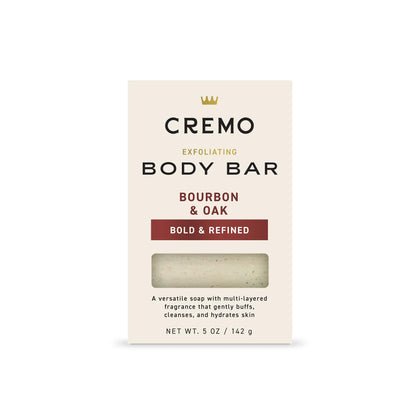 Cremo Exfoliating Body Bar Bourbon & Oak front view
