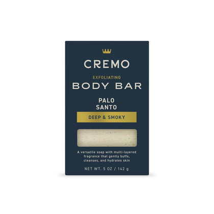 Cremo Exfoliating Body Bar for Men, Palo Santo scent front view