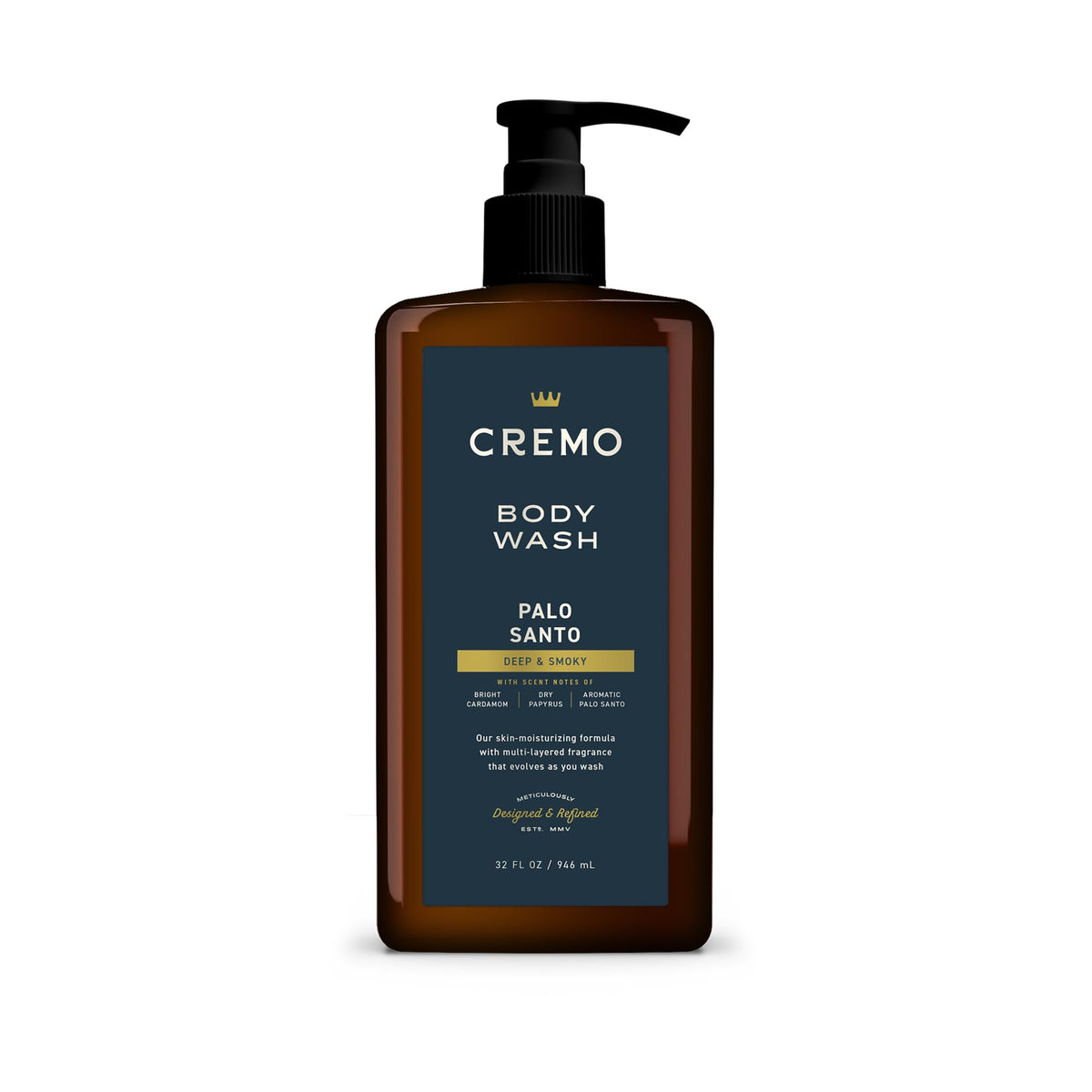 Cremo Palo Santo Body Wash 32 Fl Oz front view with pump