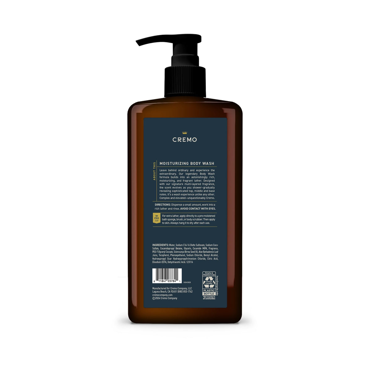 Cremo Palo Santo Body Wash 32 Fl Oz in a bathroom setting