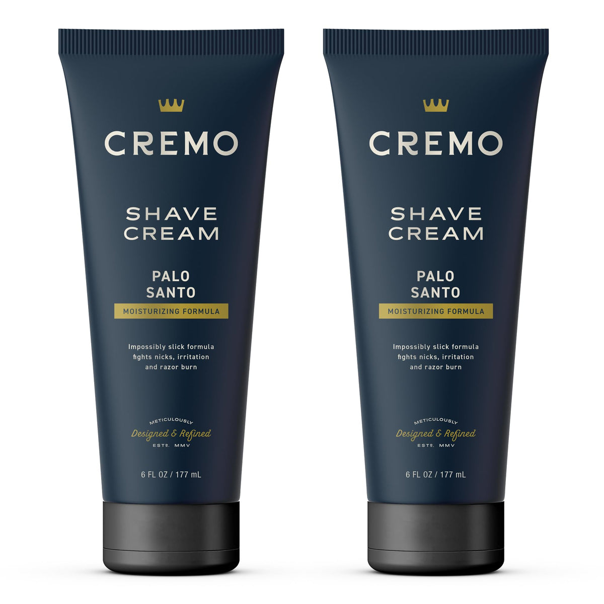 Cremo Palo Santo Shave Cream 2 Pack front view with packaging