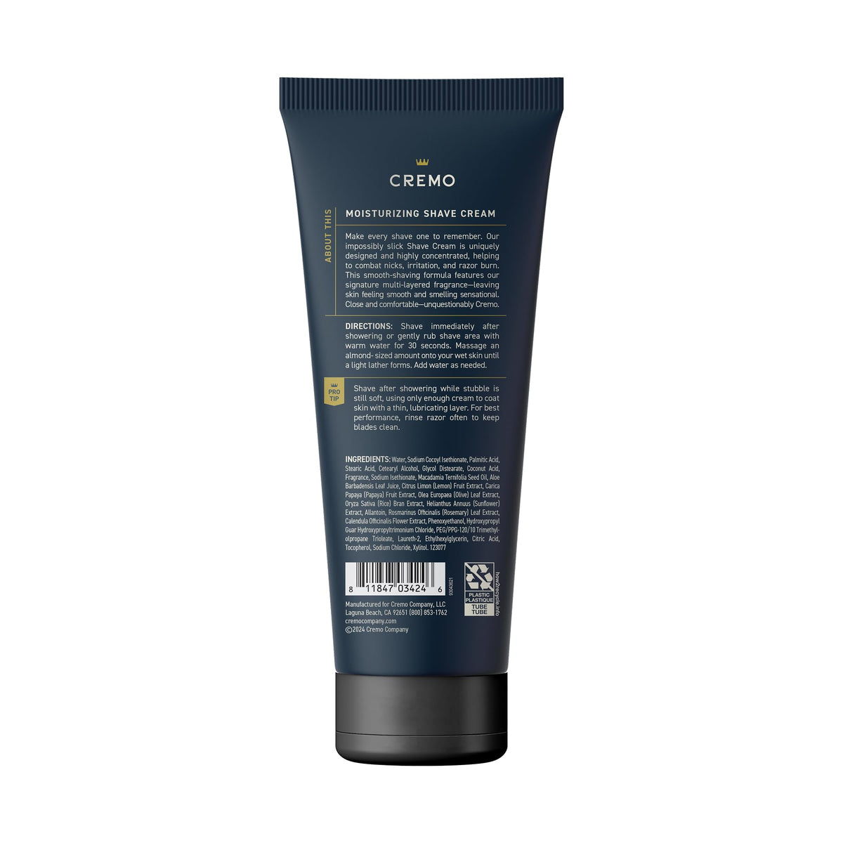 Cremo Palo Santo Shave Cream 6 Fl Oz in a bathroom setting