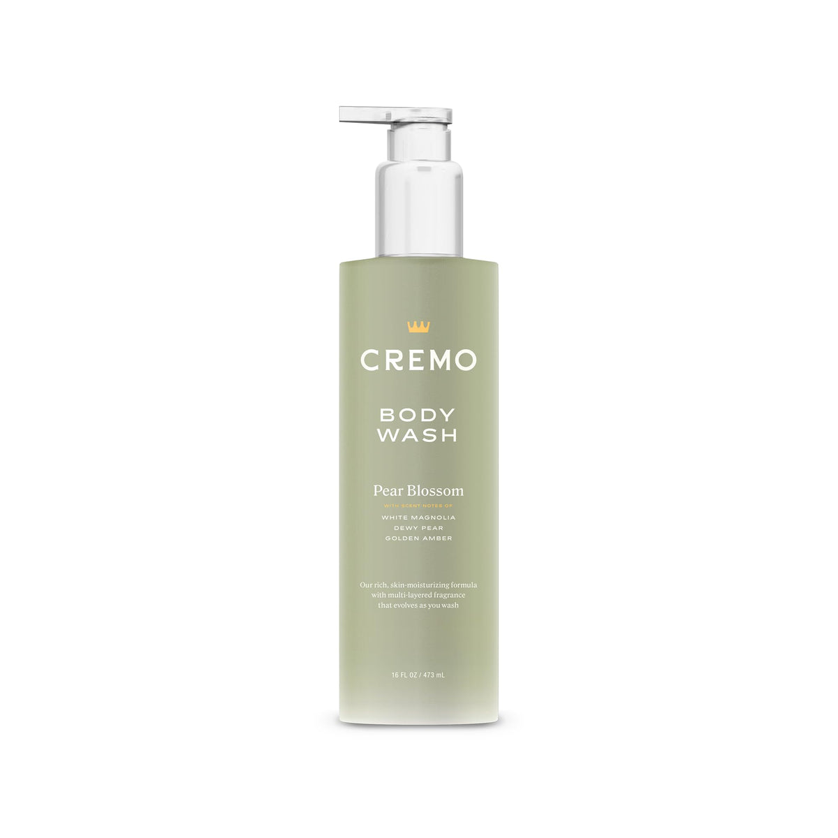 Cremo Pear Blossom Body Wash 16 Fl Oz front view with floral design