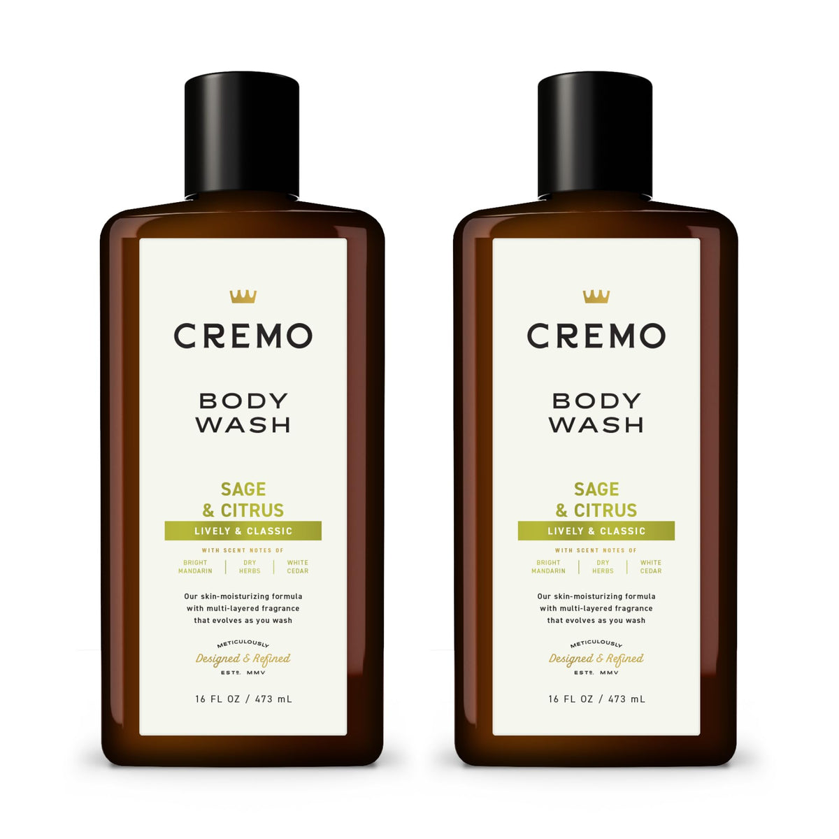 Cremo Sage & Citrus Body Wash 16 Fl Oz front view