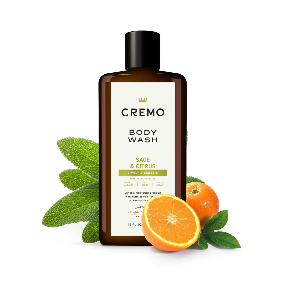 Cremo Sage & Citrus Body Wash 16 Fl Oz packaging
