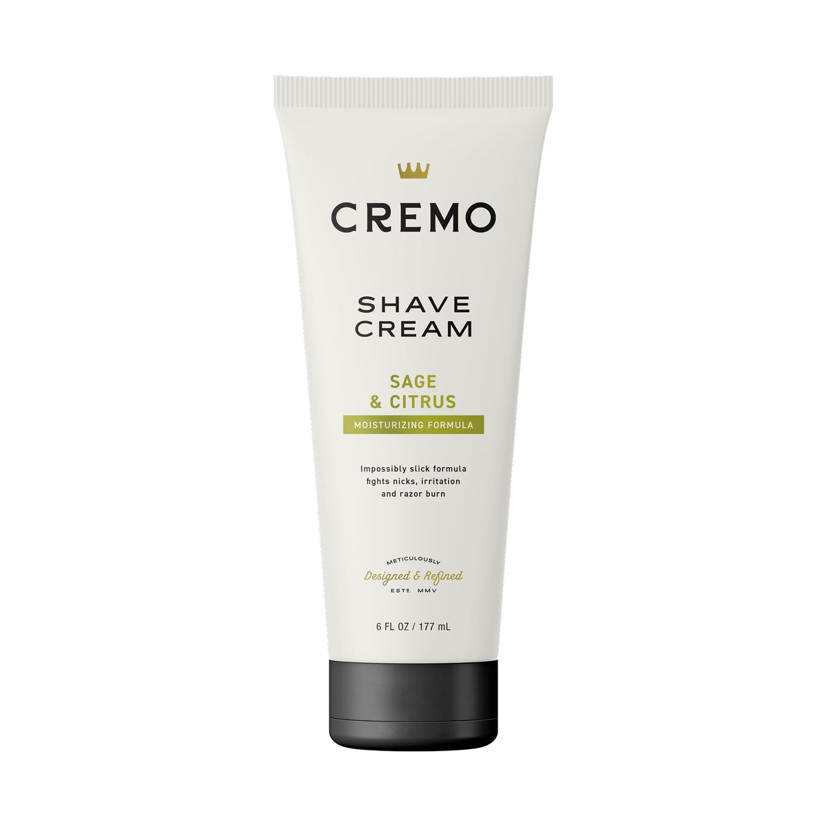 Cremo Sage & Citrus Shave Cream 6 Fl Oz front view with packaging