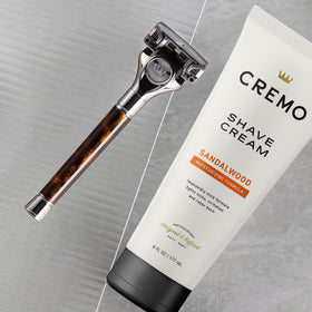 Cremo Sandalwood Shave Cream packaging side view