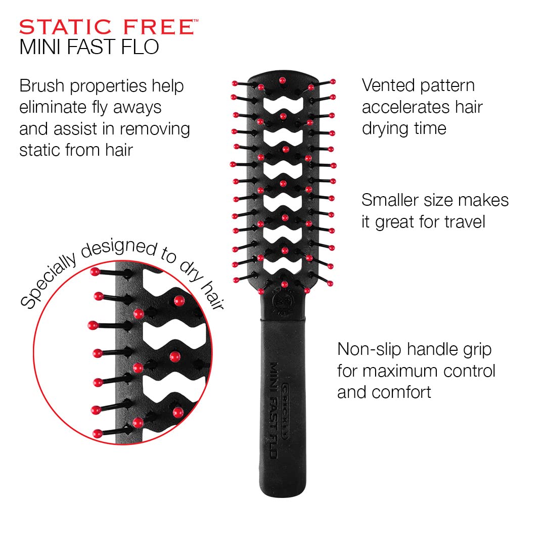 Cricket Mini Fast Flo Vent Hair Brush with packaging