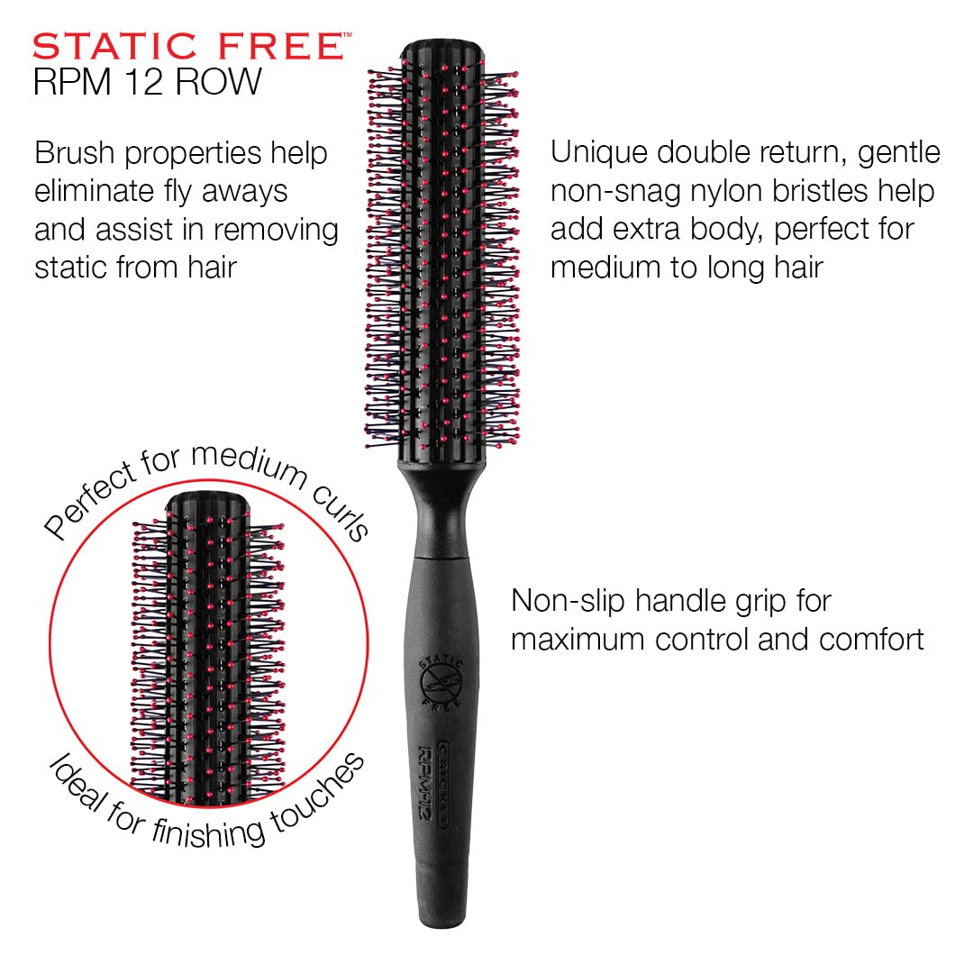 Cricket Static Free RPM 12 Row Round Hair Brush close-up of bristles