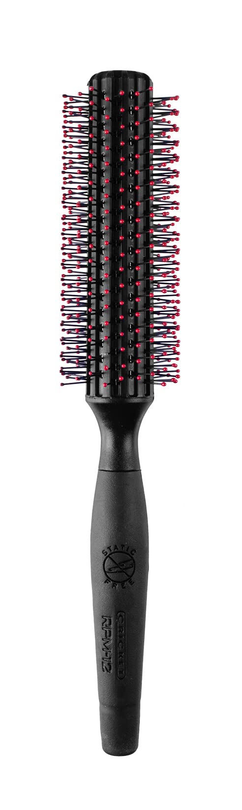 Cricket Static Free RPM 12 Row Round Hair Brush on a styling table