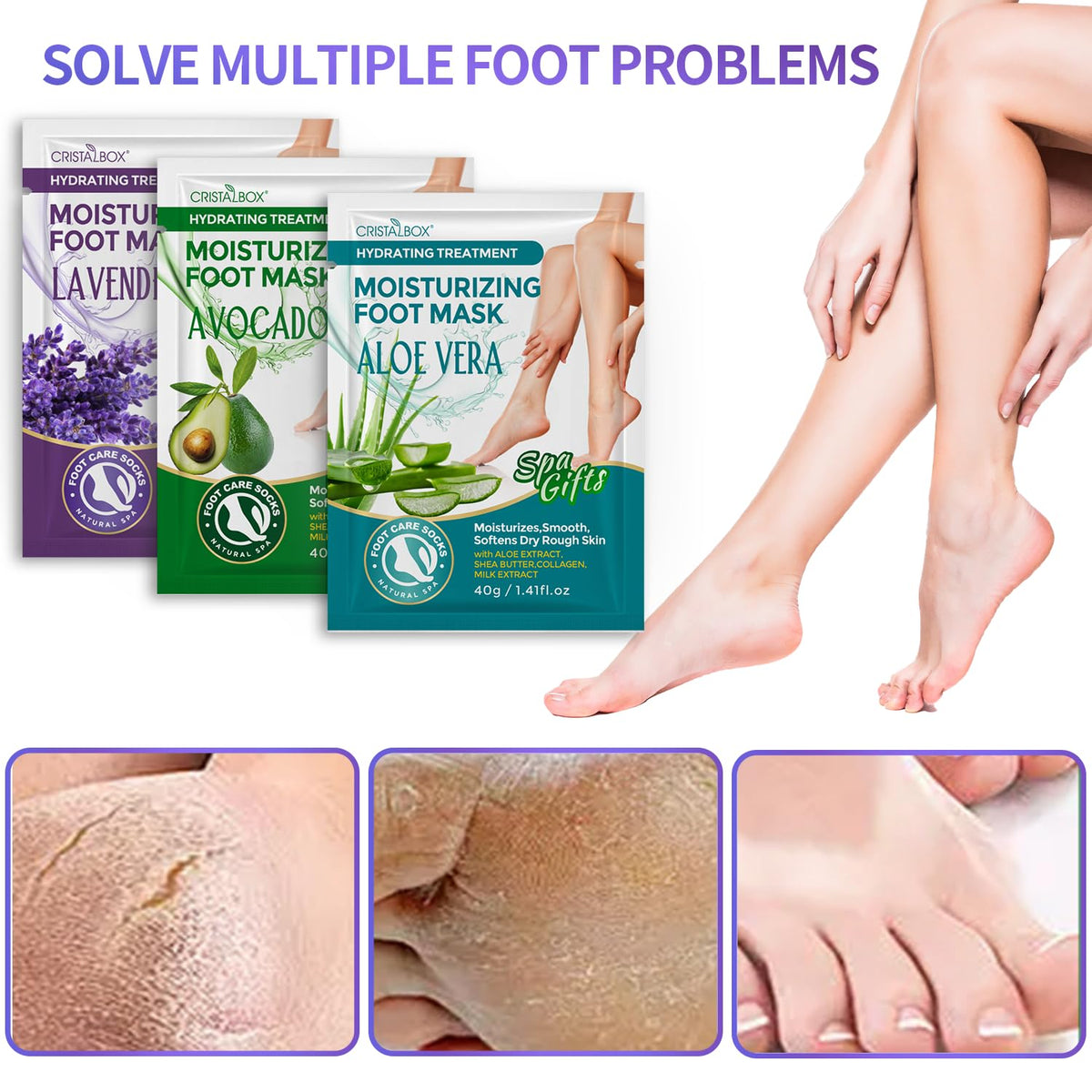 CRISTALBOX Moisturizing Foot Mask Pack lifestyle scene