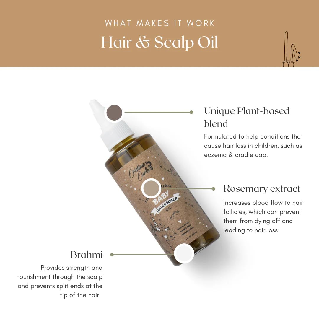 Cristina's Curls lightweight scalp oil bottle with label