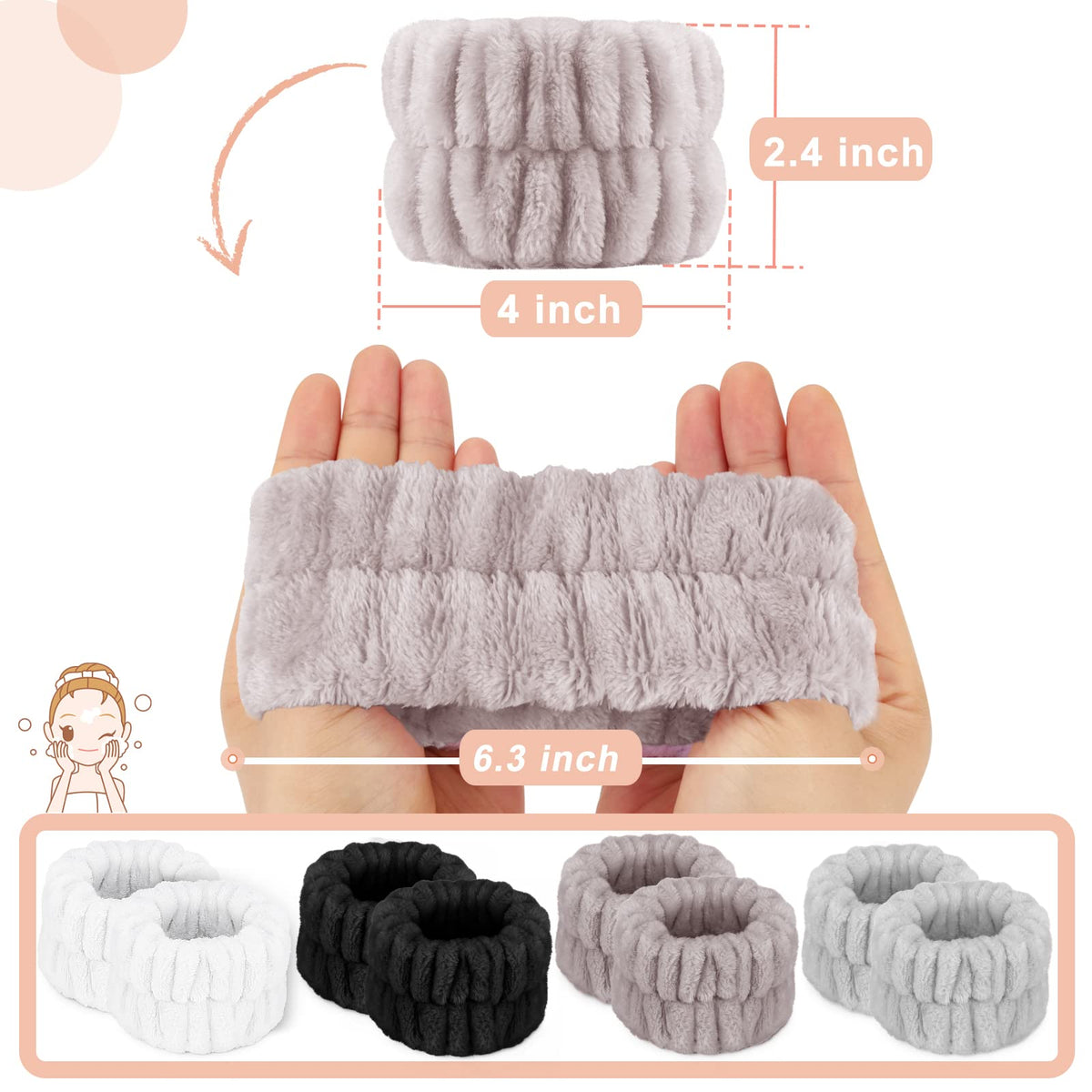 Crosize Microfiber Spa Wristbands showing absorbent texture