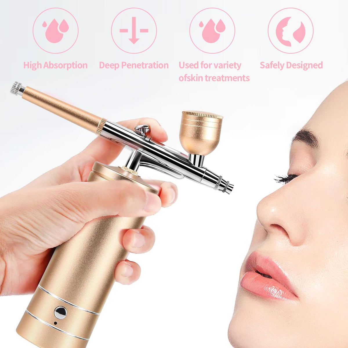 crpen Airbrush Kit in use for nail art decoration