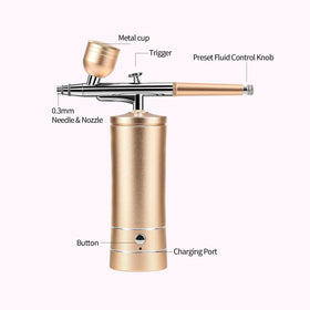 crpen Airbrush Kit showing three different capacity cups