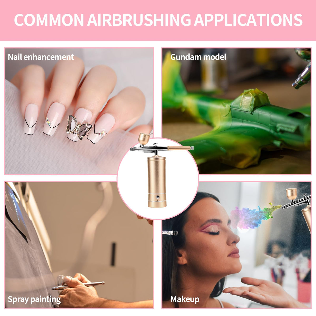 crpen Airbrush Kit USB charging cable and accessories