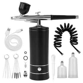 crpen Airbrush Kit with compressor and accessories front view