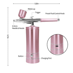 crpen Airbrush Kit with USB charging cable and battery