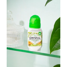 Crystal Essence Deodorant Roll-On application on skin